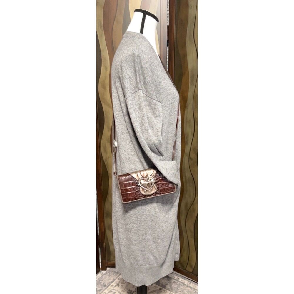 Brighton croc embossed wallet/crossbody with signature heart charm